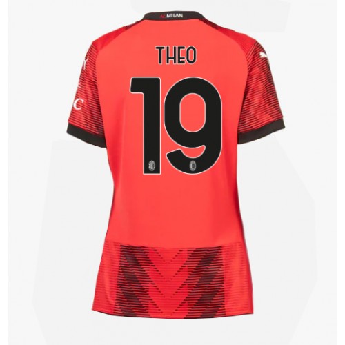 Ženski Nogometni dresi AC Milan Theo Hernandez #19 Domači 2023-24 Kratek Rokav